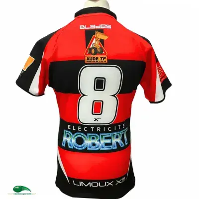 2015 2016 Limoux Grizzlies No 8 Players Rugby League Shirt Medium