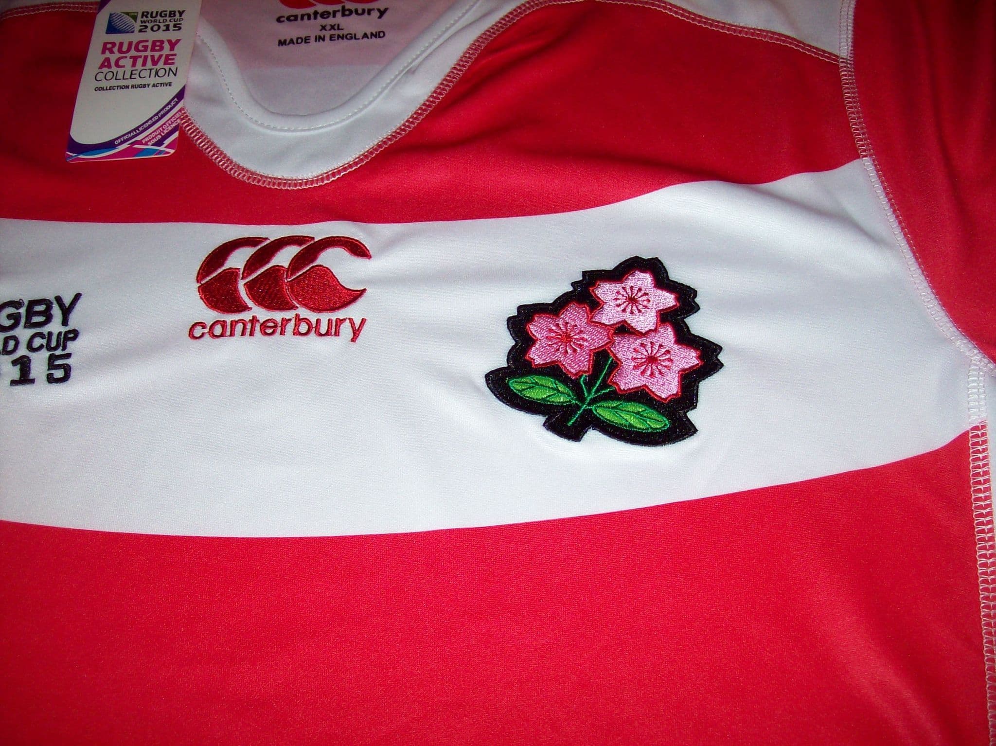 【ラグビーワールドカップ2015 Canterbury】 Rugby World Cup 2015 Polo Shirt Mens Large Canterbury Pink