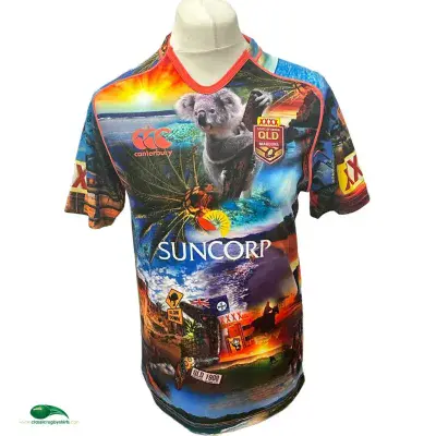 2015 Queensland Origin Rugby League Training Shirt Large
