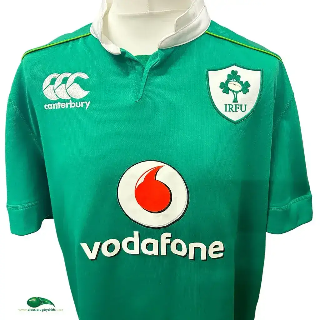 Maillot Rugby Vintage Irlande Canterbury – Sponsor Vodafone, Taille M, état Très Bon