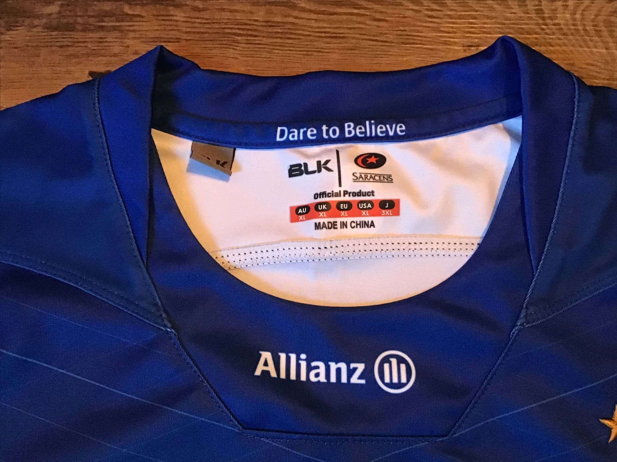 Maillot De Rugby Blk Saracens Homme 2017 Domicile Noir Allianz Maillot