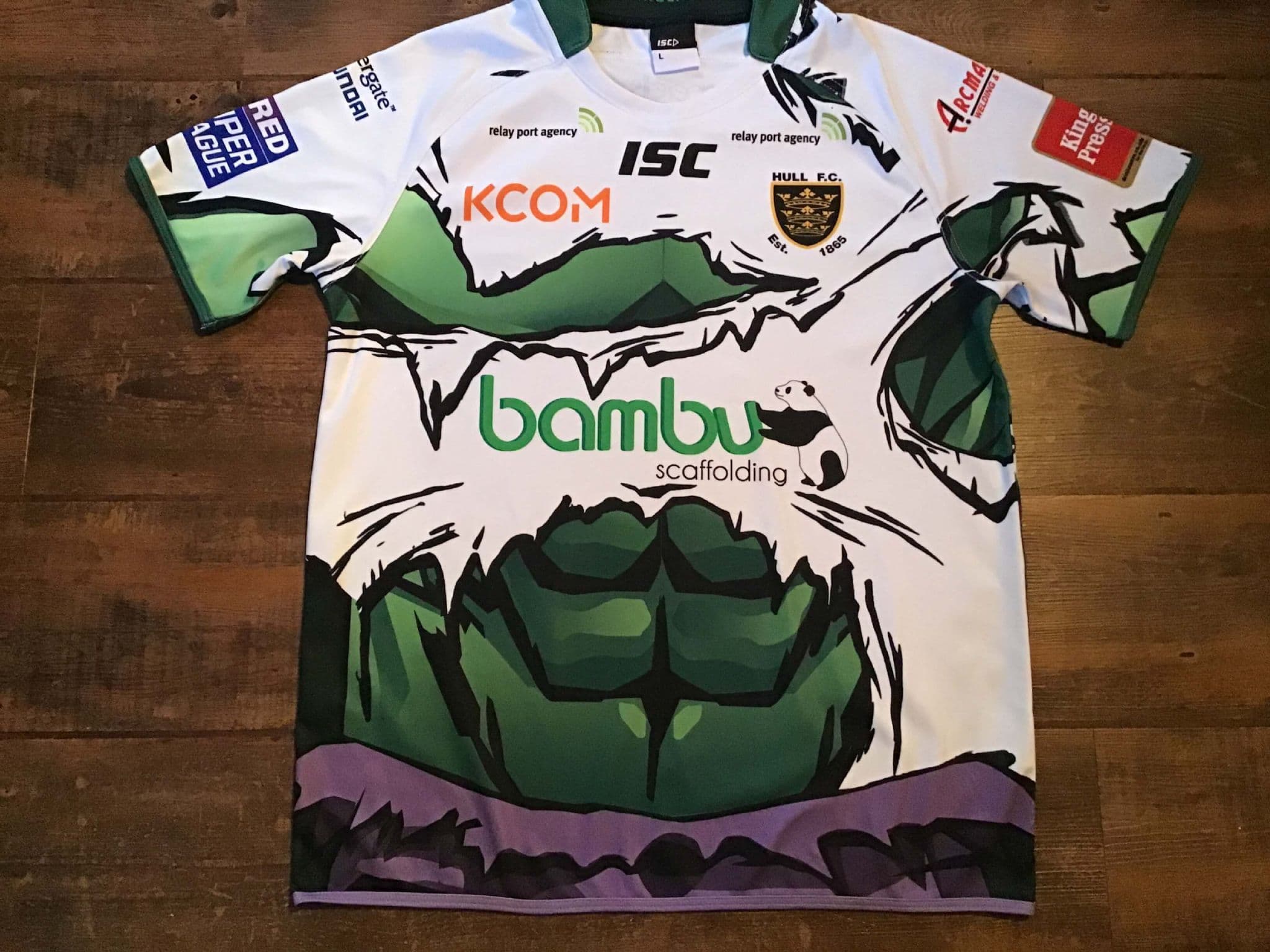 Maillot Rugby Hull FC 2017 – Match Porté, ISC, Taille M, Manches Longues, Très Bon état