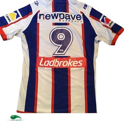 2017 Newcastle Knights No 9 Match Worn Rugby League Shirt Large