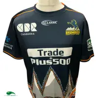 2017 Brumbies Indigenous Rugby Shirt - Old Official Classic Vintage Jersey