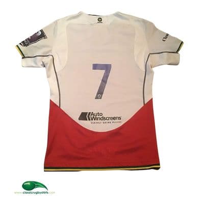 2018 2019  Northampton No 7 Player Worn European Challenge Cup Rugby  Away Shirt 2XL