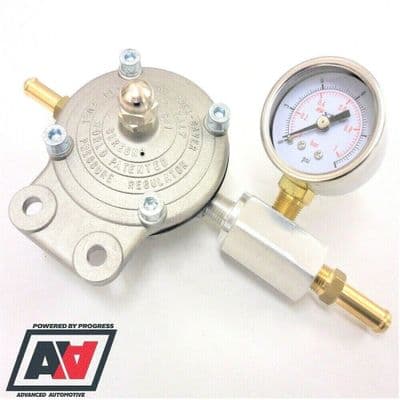 Adjustable Fuel Pressure Regulator & Gauge For Carbs 1.5 To 5 PSI 8mm Hose