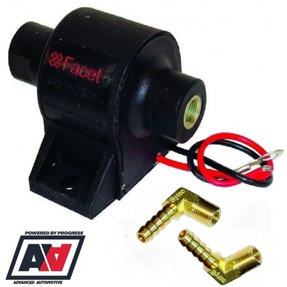 Facet Electric Fuel Pump 1.5 To 4psi & 6mm 90 Deg Unions Classic Weber Carb | Advanced Automotive