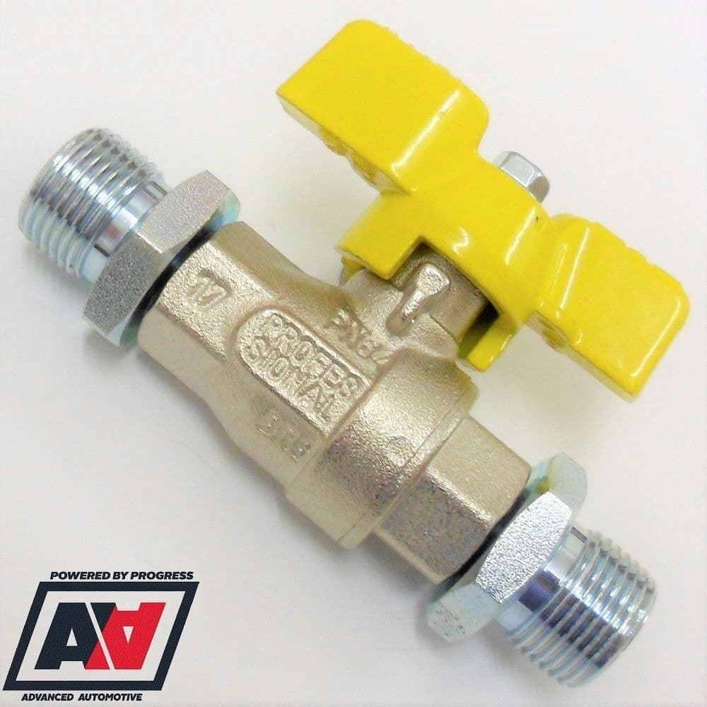 Fuel Petrol Cut Off Tap With Steel 3/8 BSP Hose Tails Competition High