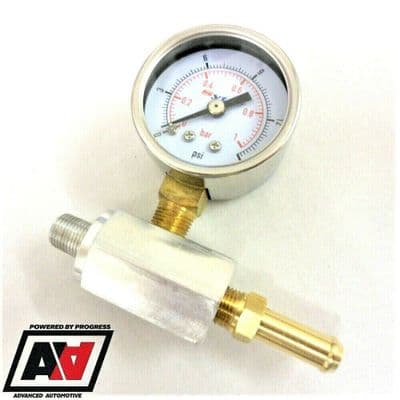 Fuel Pressure Setup Gauge & Adaptor For FPR008 FPR014 Regulators 6mm Hose