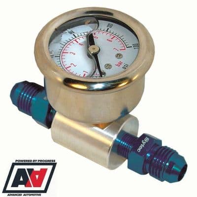 Fuel Pressure Test Gauge Inline Adaptor With AN6 Hose Unions High Pressure