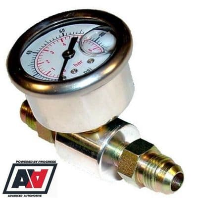 Fuel Pressure Test Gauge Inline Adaptor With AN8 Hose Fittings High Pressure
