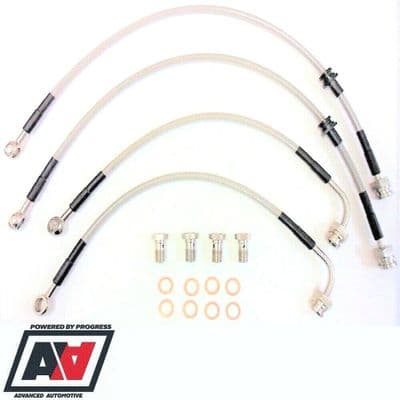 Full Stainless Steel Braided Brake Line Kit Front & Rear Mitsubishi Evo 4 5 & 6