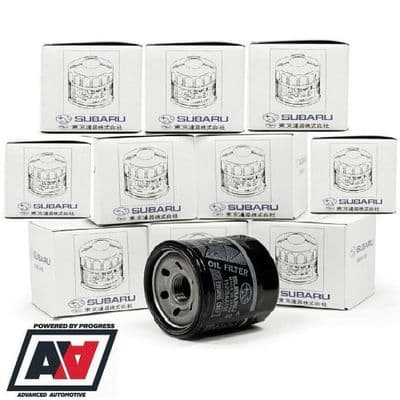 Genuine Subaru Original JDM Black Oil Filters & Sump Plug Washers x 10