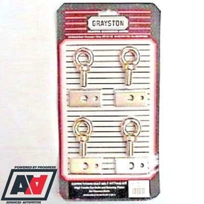 Grayston Competition Seat Belt Anchor Harness Kit 4 Eye Bolts & Back Plates