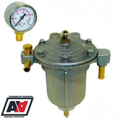 Malpassi Filter King Fuel Pressure Regulator 85mm Alloy Bowl & Gauge