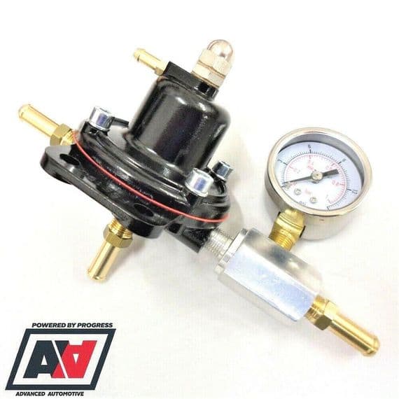 Malpassi Fuel Pressure Regulator & Gauge Injection To Carburettor Conv 8mm | Advanced Automotive
