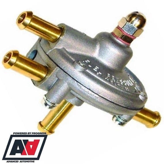Malpassi Turbo Fuel Pressure Regulator For Carburettors 8mm Hose Tails | Advanced Automotive