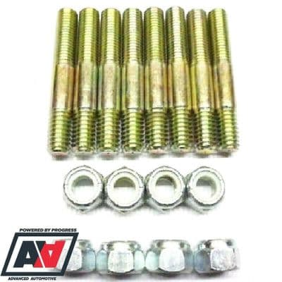 Manifold Studs Plated Lock Nuts x 8 Weber DCOE Dellorto DHLA Twin Carb Mounting