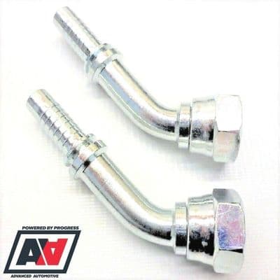 OIL COOLER HOSE FITTINGS - 2 x 1/2 Inch BSP Female 45 deg For 1/2