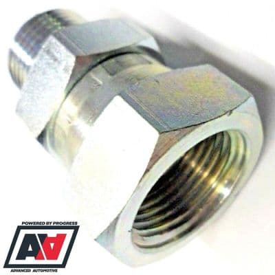OIL COOLER HOSE PIPE FITTINGS - Male 1/2 BSP x 5/8 BSP Female Steel Adaptor