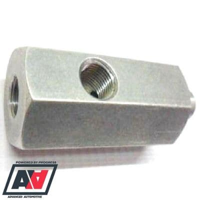 Oil Gauge T Piece 1/8BSPT x 1/8BSPT x 1/8NPT Steel 1 Male x 2 Female Ports