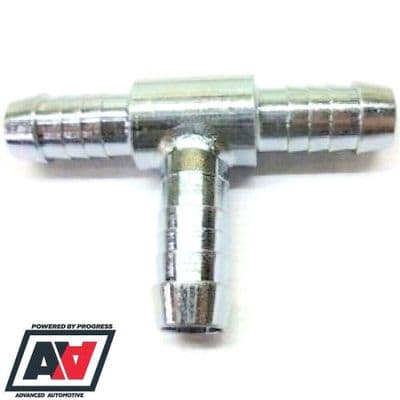 Petrol Pipe Plated Steel T Piece For 3/8 Or 10mm Bore Hose