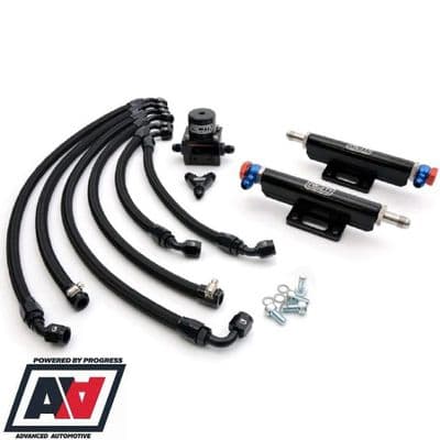 RCM PARALLEL FUEL RAIL KIT / ROTATED TURBO (SPEC-C MODELS)