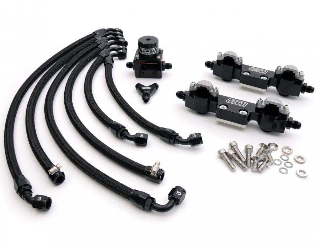 RCM Subaru Impreza Side Feed Parallel Billet Fuel Rail Kit V1 V2