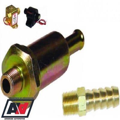 Steel Filter Union Kit 1/8 NPTF For 8mm Bore Push On Fuel Pipe Hose Line