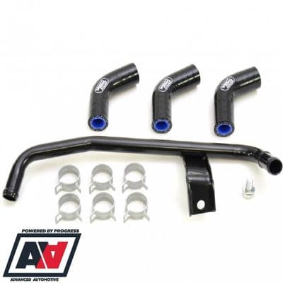 Subaru Impreza Modine Oil Cooler Cross Over Pipe & Samco Water Hose Kit In Black