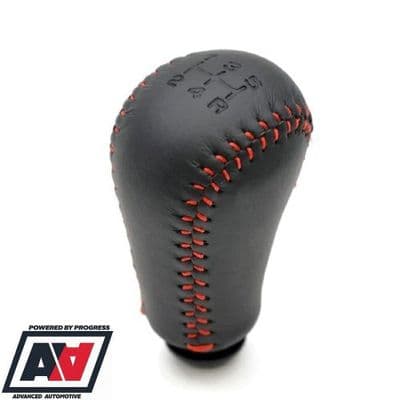 SUBARU STI 5 SPEED LEATHER RED STITCHED GEAR KNOB
