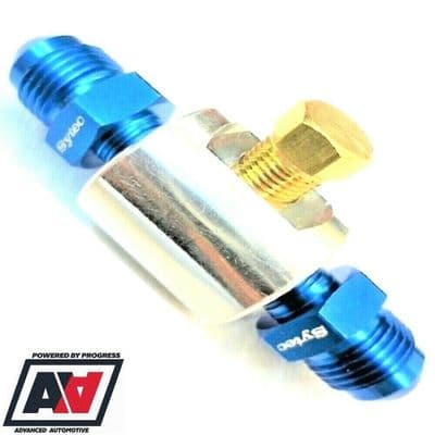 Sytec Aluminium Fuel Gauge Adaptor AN6 With 1/8 NPT Blanking Plug