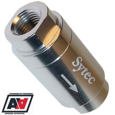 Sytec Competition 1/8 NPTF Thread Fuel Non Return Check Valve Silver