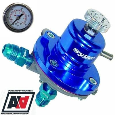 Sytec Motorsport Blue SAR Adjustable Fuel Pressure Regulator & Gauge 1:1 -6 JIC