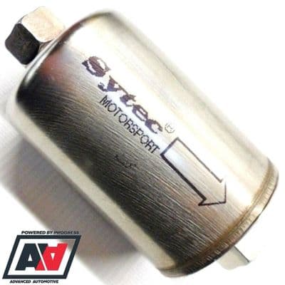 Sytec Motorsport In Line Fuel Filter 16x1.5mm Threads SSF4810 55mm Steel Body