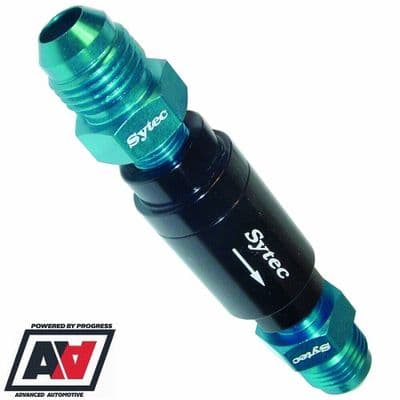 Sytec Motorsport One Way Non Return Check Valve JIC 6 AN6 Adaptor Black Body