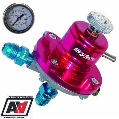 Sytec Motorsport Red Adjustable Fuel Pressure Regulator Dash 6 AN & Gauge