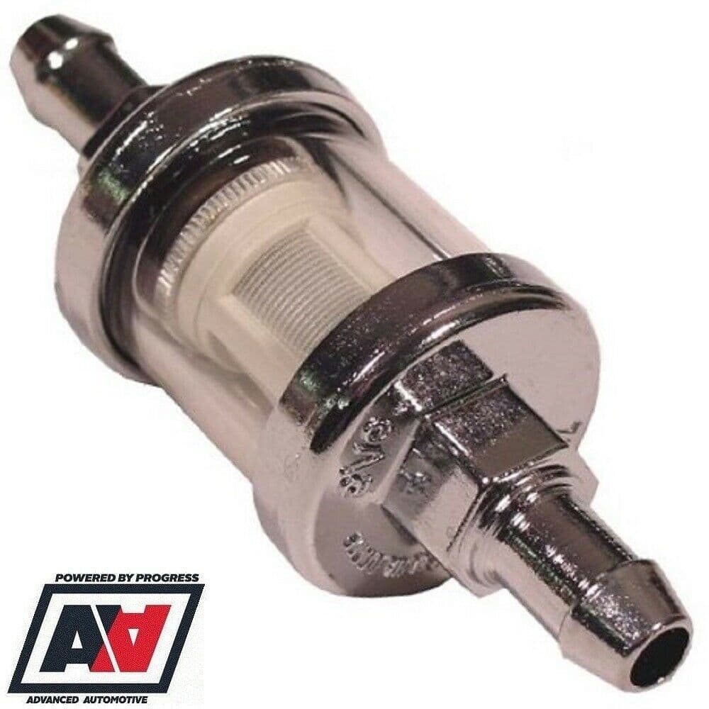 Sytec Motorsport Short Clear Glass Fuel Filter For Carburettor 8mm Hose