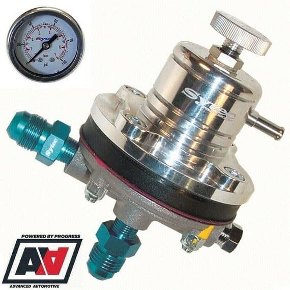 Sytec Motorsport Silver MSV Adjustable Fuel Pressure Regulator & Gauge