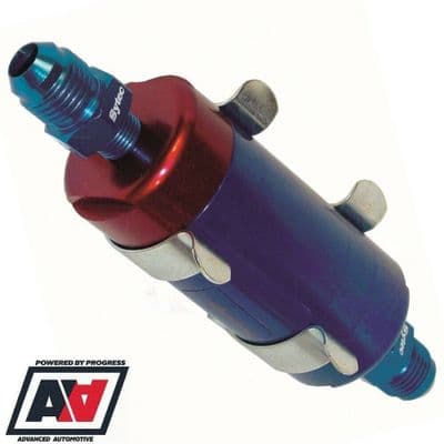 Sytec Motorsport Small In Line Fuel Filter AN6 Tails Carb Or Fuel Injection 30 Micron