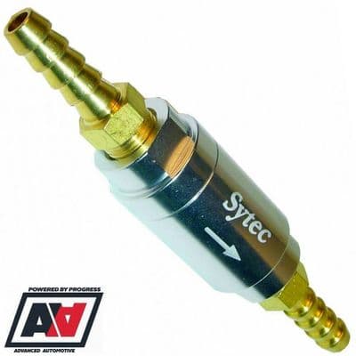 Sytec Non Return One Way Check Valve Silver 6mm Tails