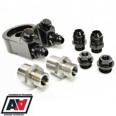 VW Oil Cooler Sandwich Plate 82 Deg Dash 8 & 10 Fittings 3/4 Filter Thread