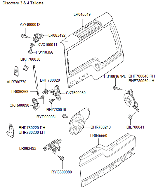 Tailgate Upper & Lower Fixtures & Fittings