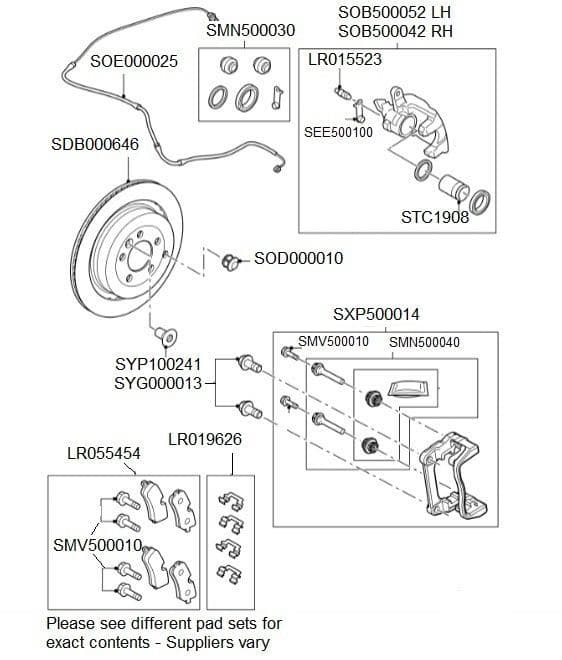 Rear Brake Pads, Discs and Calipers 4.4V8
