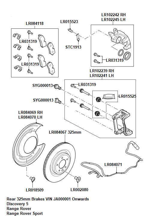Rear Brakes 325mm Discs from VIN JA000001