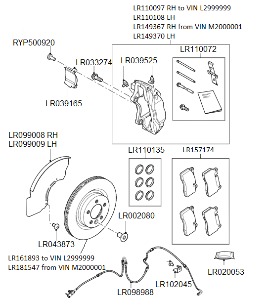 Front Brakes 363mm Discs from VIN JA000001