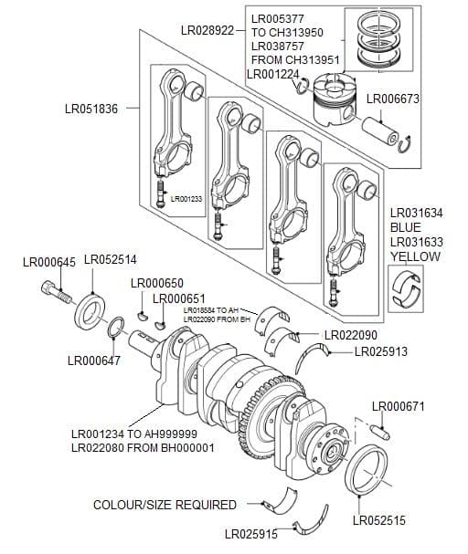 Dw12 Crankshaft, Pistons, Conrods & Bearings
