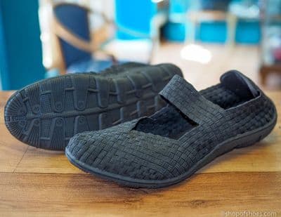 Adesso Lotti all black elastic upper light summerbar shoe