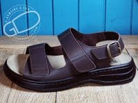 Alfie adjustable open wider fit leather mens summer sandal