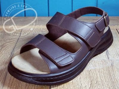 Alfie adjustable open wider fit leather mens summer sandal